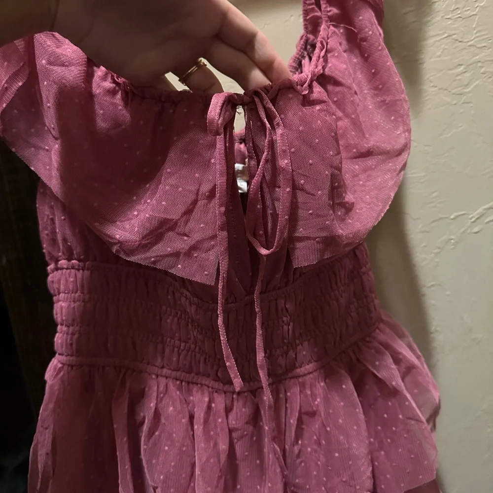 Francesca's Collections Dusty Rose Layered Maxi Dress - Picture 2 of 3